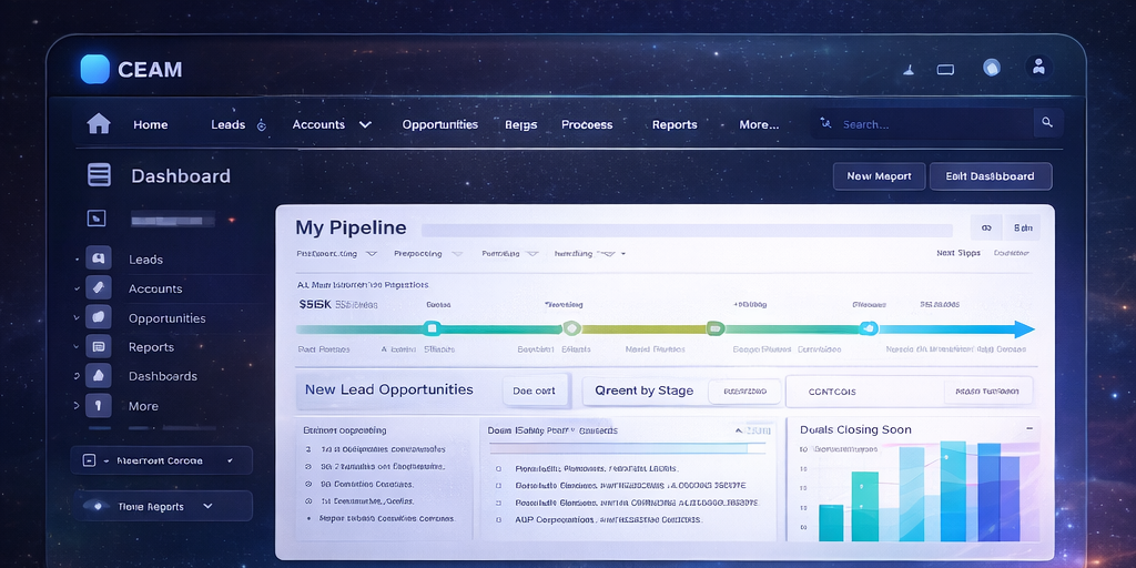 CRM dashboard example UI